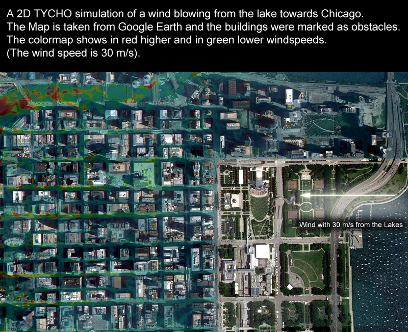 Wind streaming thourgh Chicago